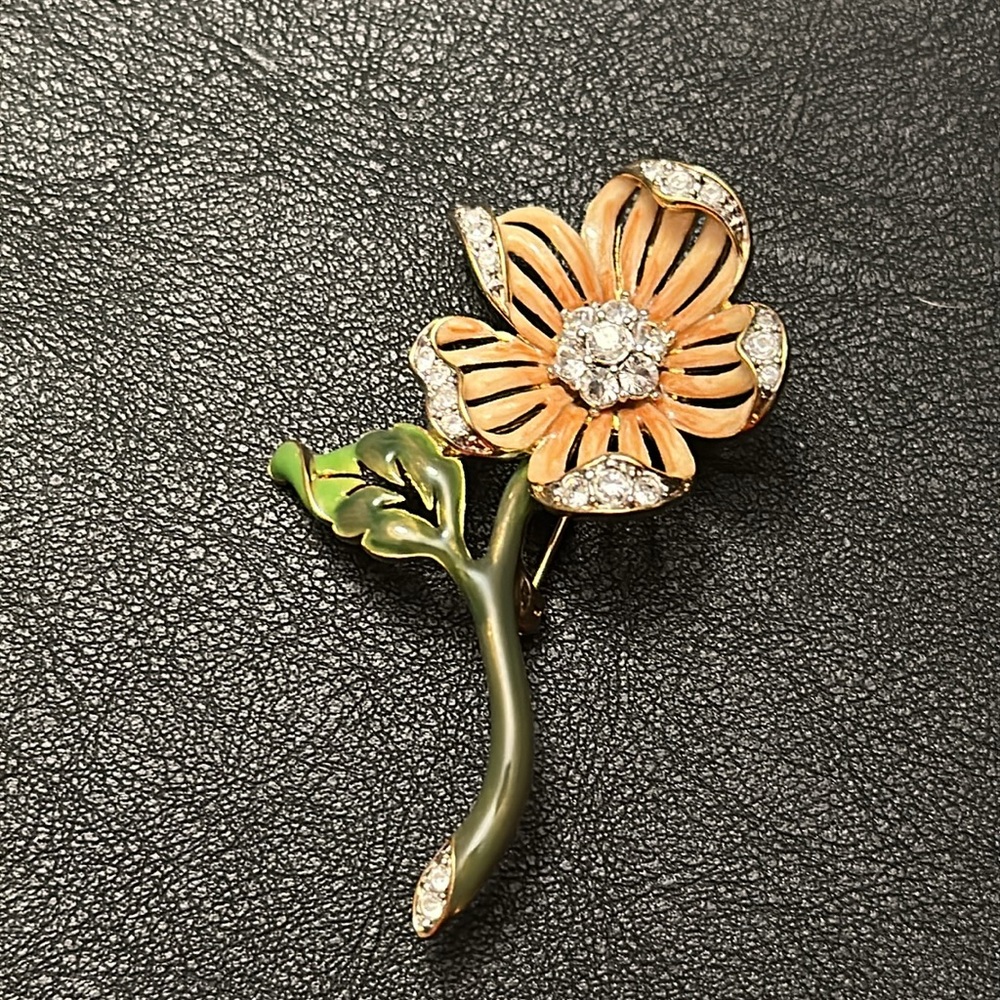 1970’s Nolan Miller Enamel & Rhinestone Vintage Brooch